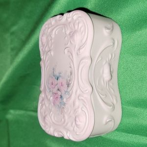 Vintage Dresser Dish Porcelain Vanity or Boudoir Delicate Flowers Hand Painted